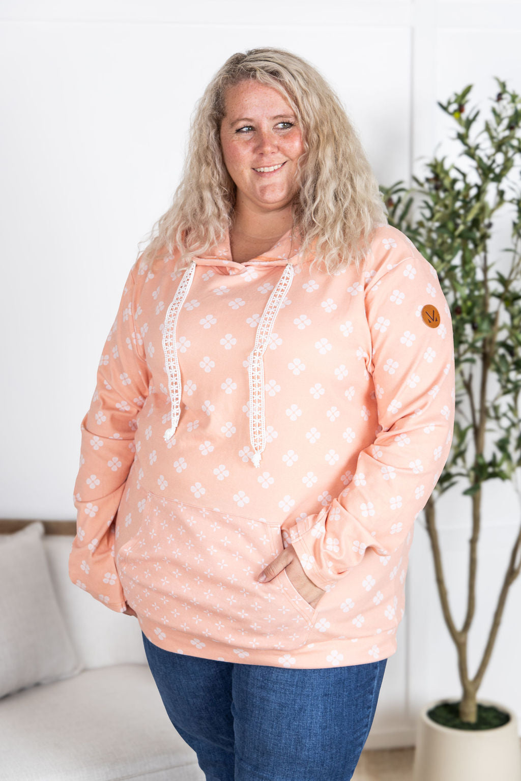 IN STOCK Hailey Pullover Hoodie - Coral Floral FINAL SALE
