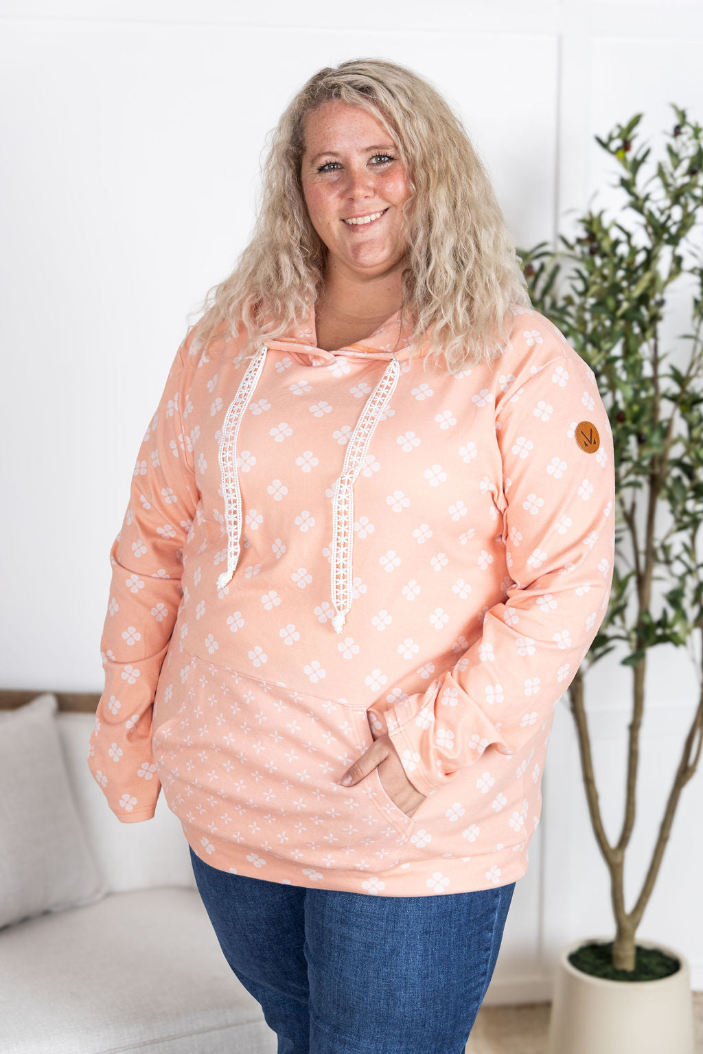 IN STOCK Hailey Pullover Hoodie - Coral Floral FINAL SALE