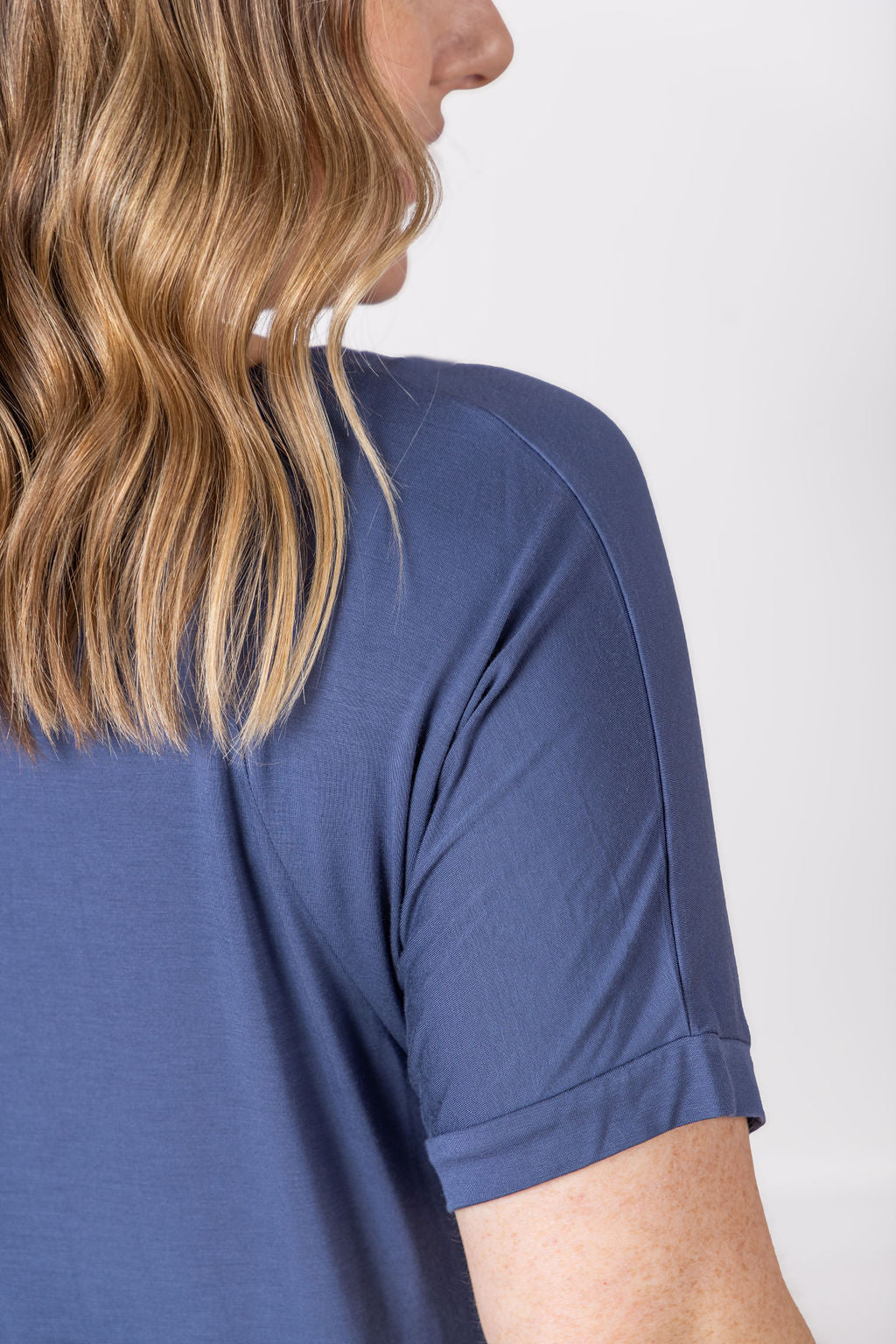 IN STOCK Bamboo V Neck Tee - Blue FINAL SALE