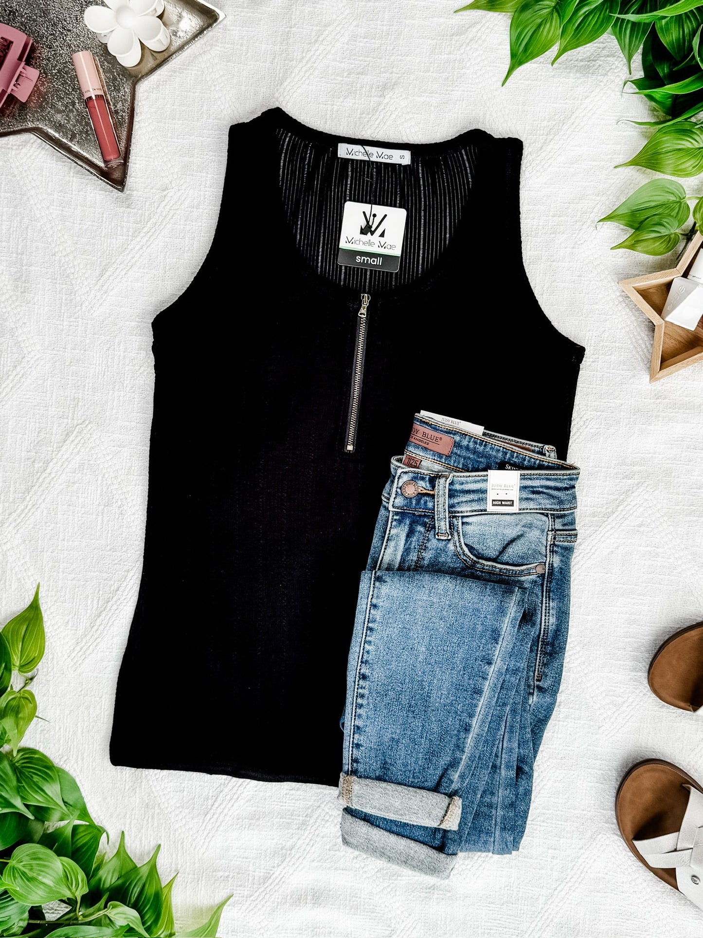 IN STOCK Mila Zipper Tank - Black FINAL SALE