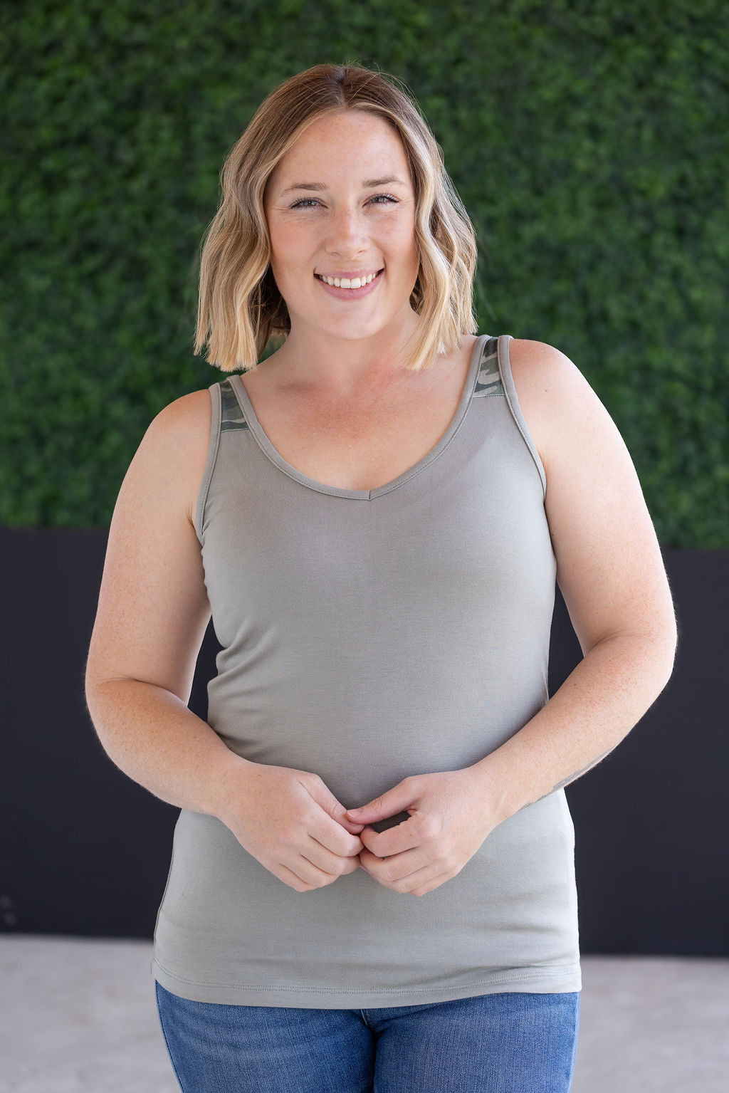 IN STOCK Poppy Tank - Olive and Camo FINAL SALE