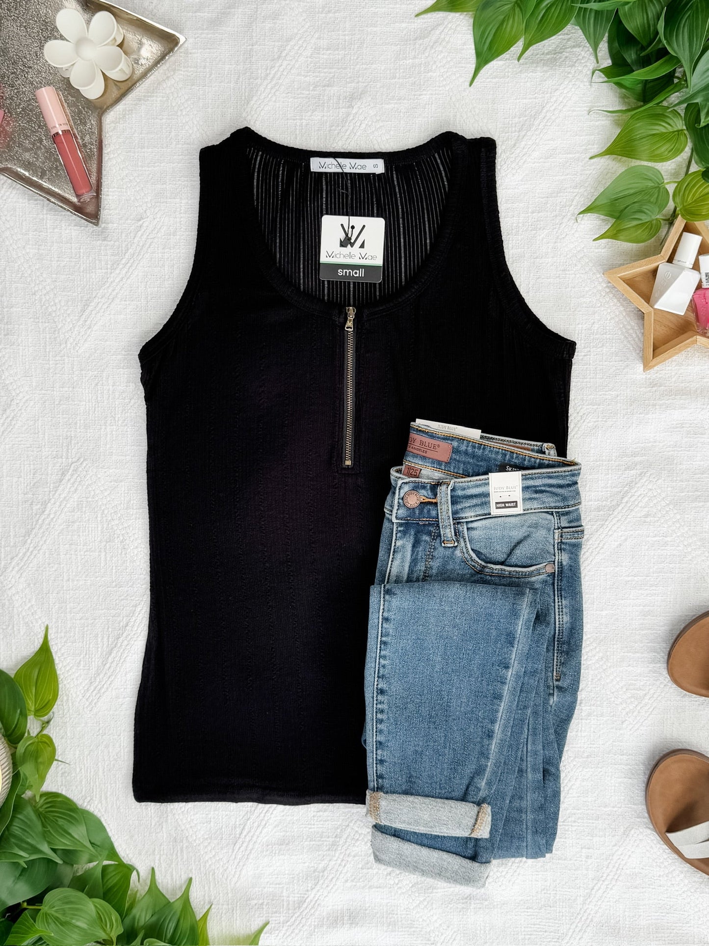 IN STOCK Mila Zipper Tank - Black FINAL SALE