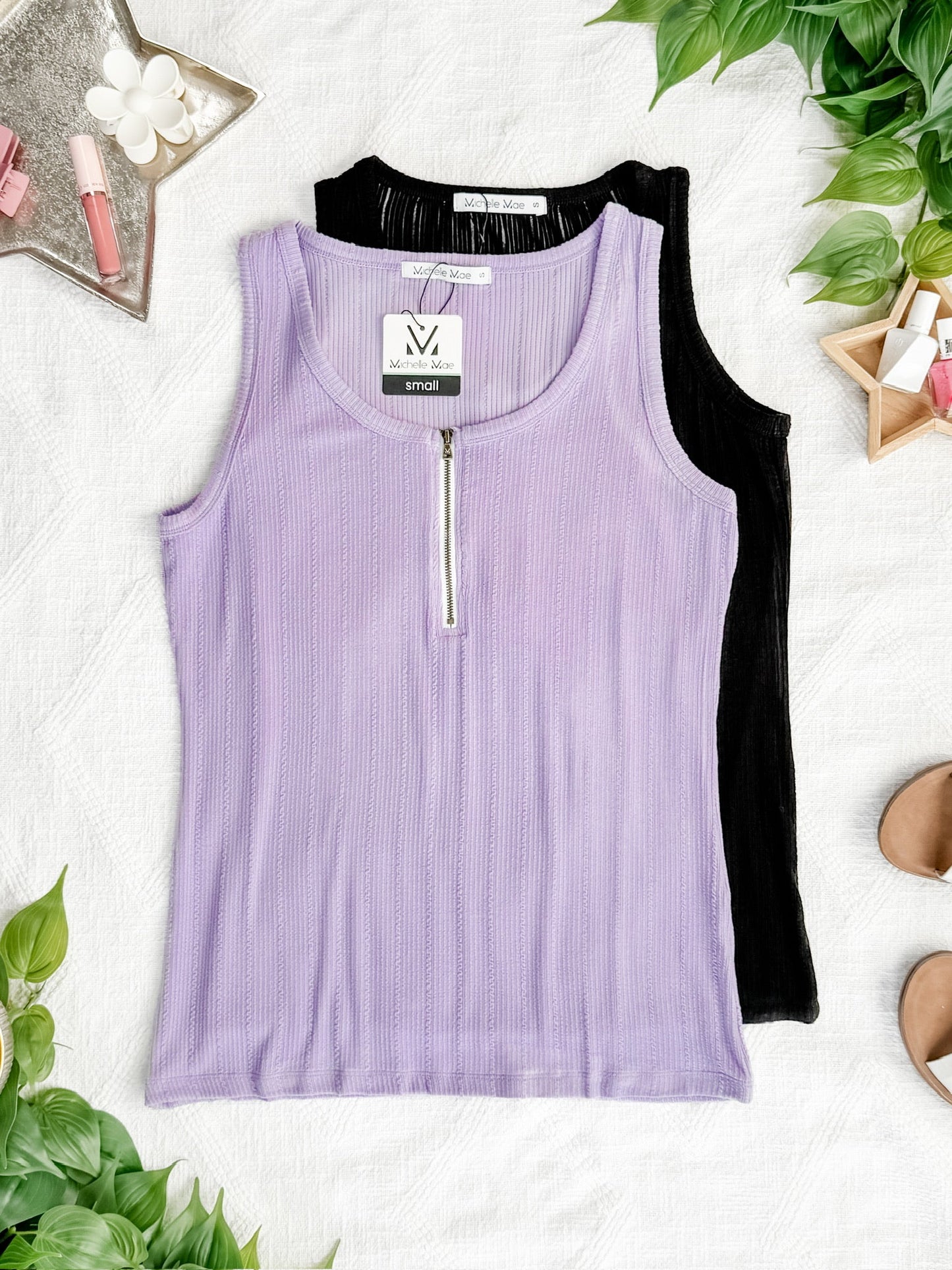 IN STOCK Mila Zipper Tank - Black FINAL SALE