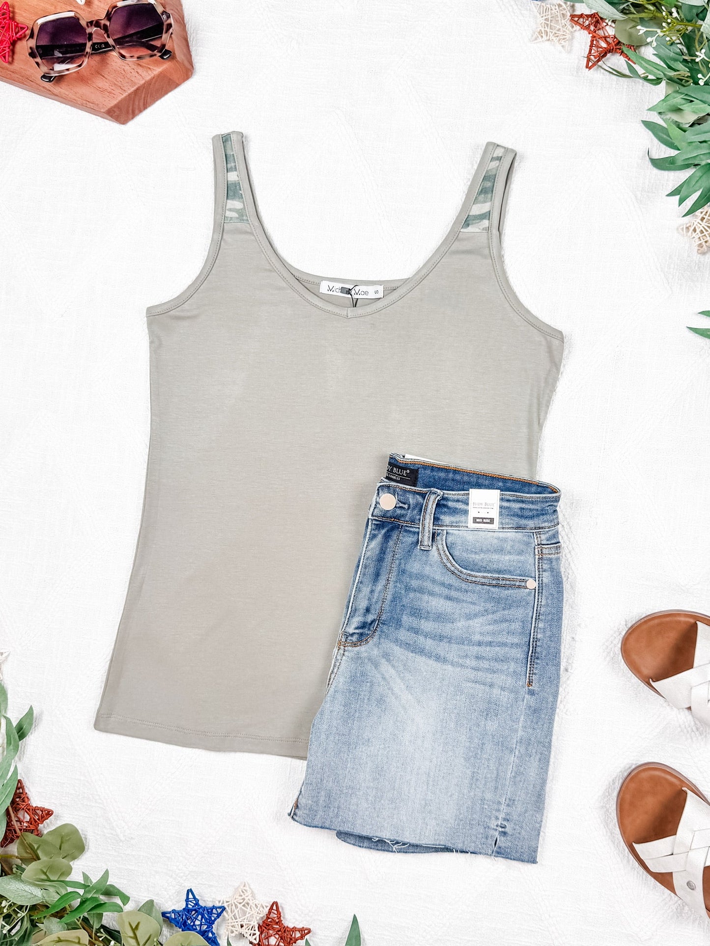 IN STOCK Poppy Tank - Olive and Camo FINAL SALE