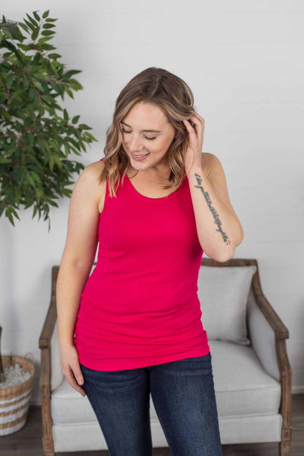 IN STOCK Ava Tank - Hot Pink