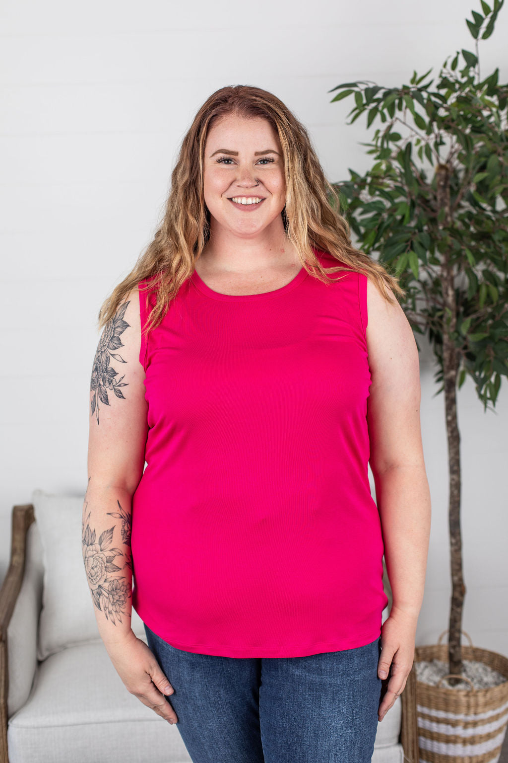 IN STOCK Ava Tank - Hot Pink