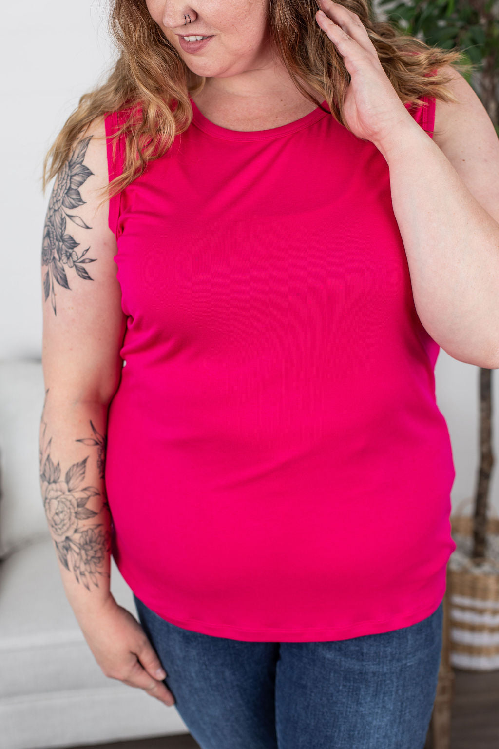 IN STOCK Ava Tank - Hot Pink