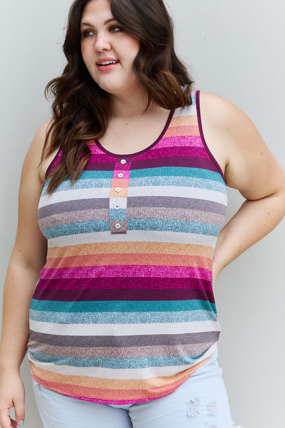 Heimish Love Me For Me Full Size Multicolored Striped Top