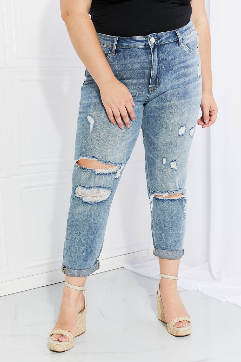 Vervet by Flying Monkey Let You Go Full Size Distressed Jeans