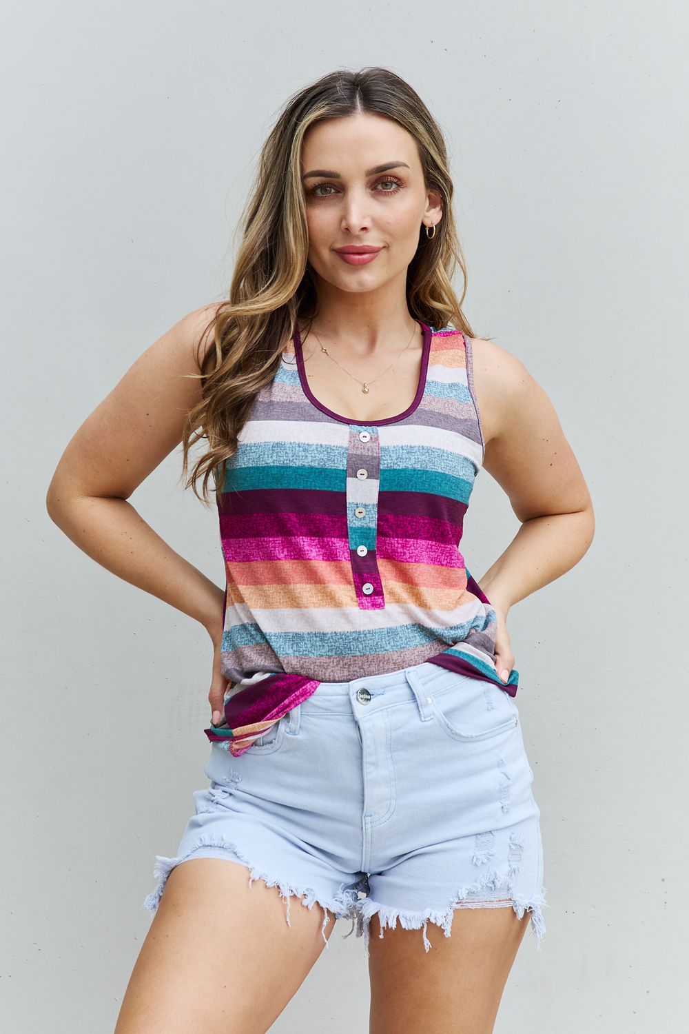 Heimish Love Me For Me Full Size Multicolored Striped Top