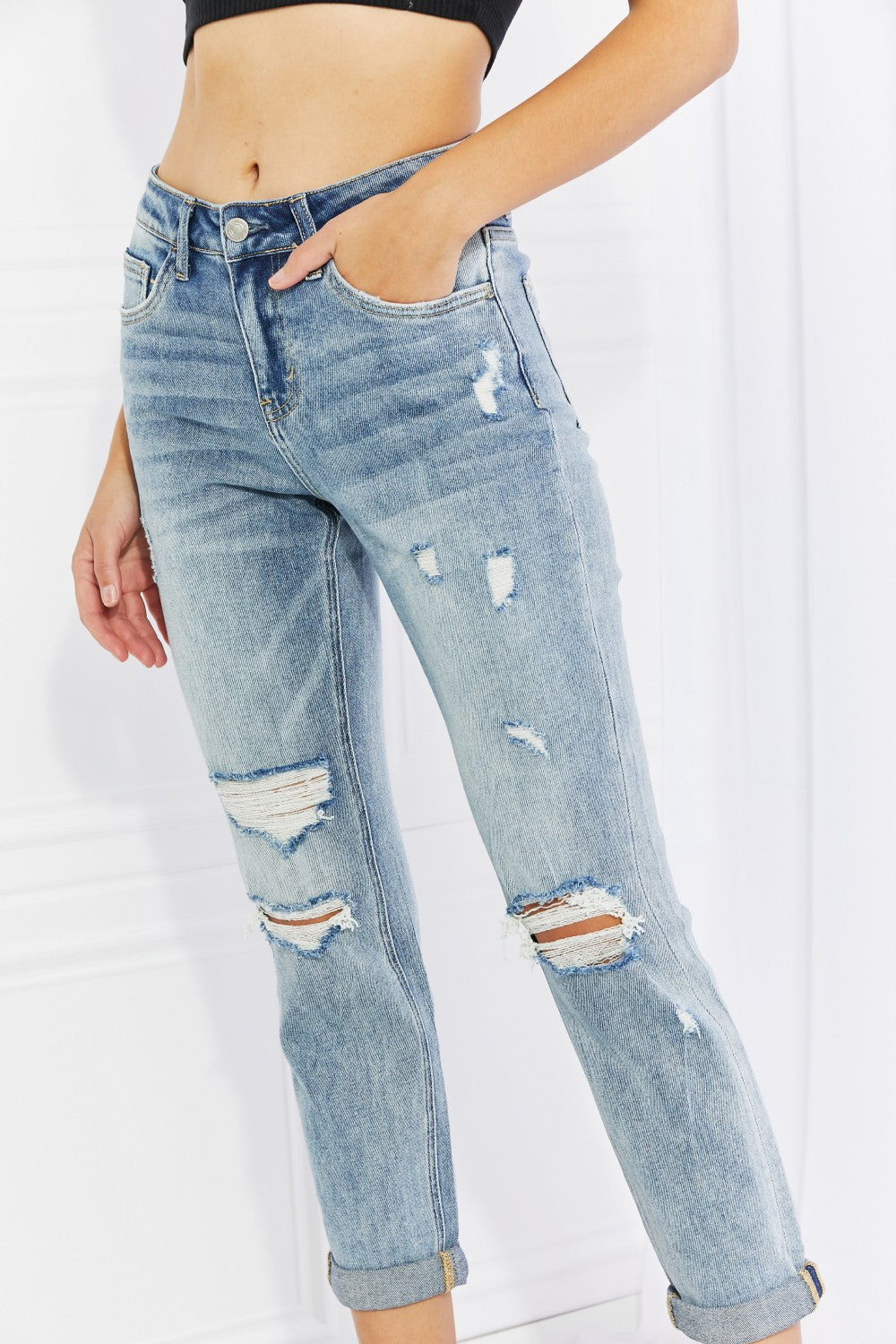 Vervet by Flying Monkey Let You Go Full Size Distressed Jeans
