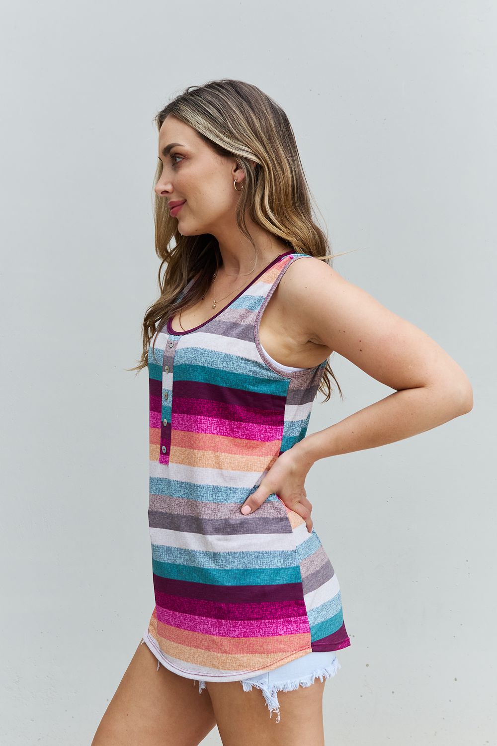 Heimish Love Me For Me Full Size Multicolored Striped Top