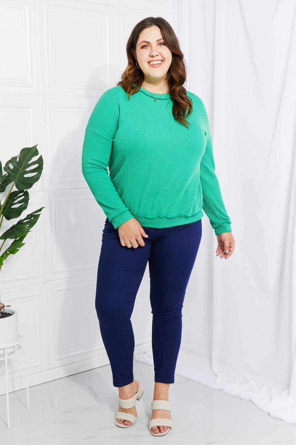Blumin Apparel Livin' LIfe Full Size Ribbed Top