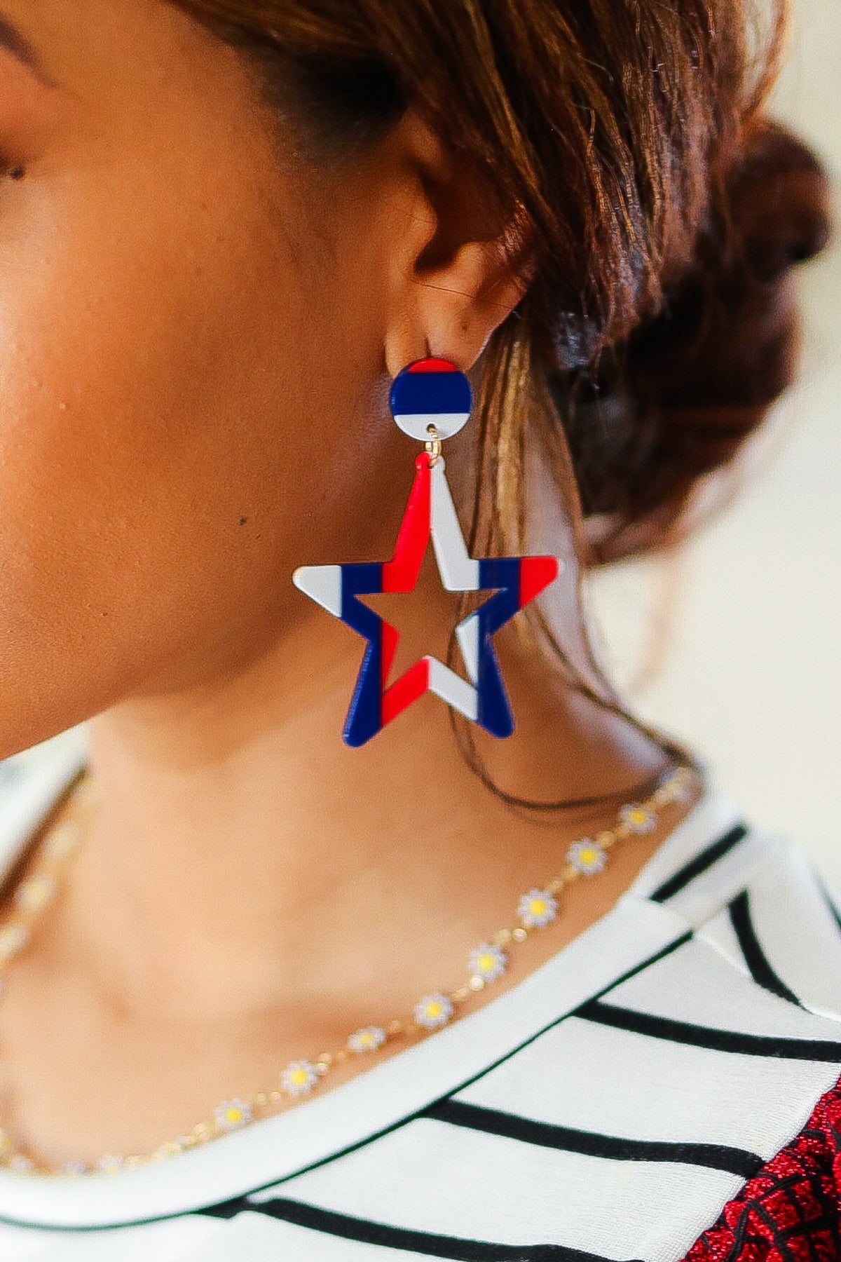 Americana Holiday Star Dangle Earrings