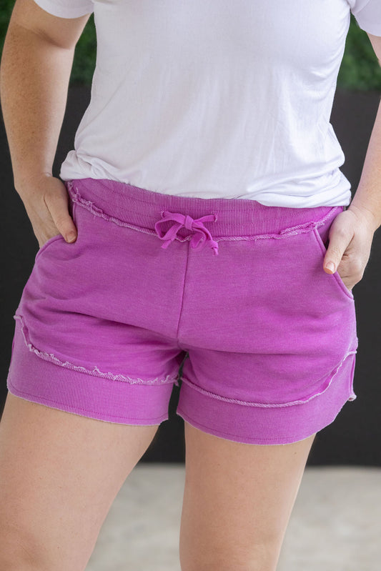 IN STOCK French Terry Stevie Shorts - Vivid Orchid FINAL SALE