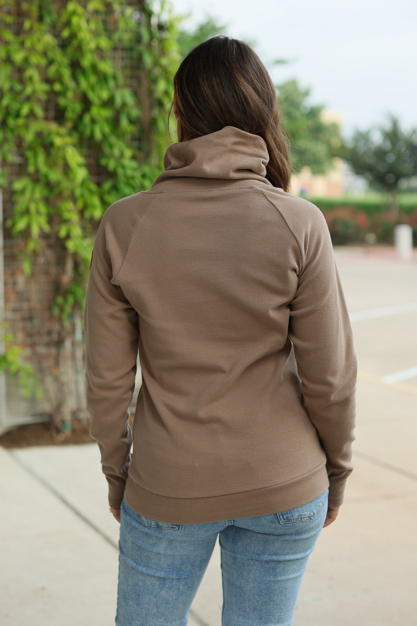 IN STOCK Classic Zoey ZipCowl Sweatshirt - Mocha FINAL SALE