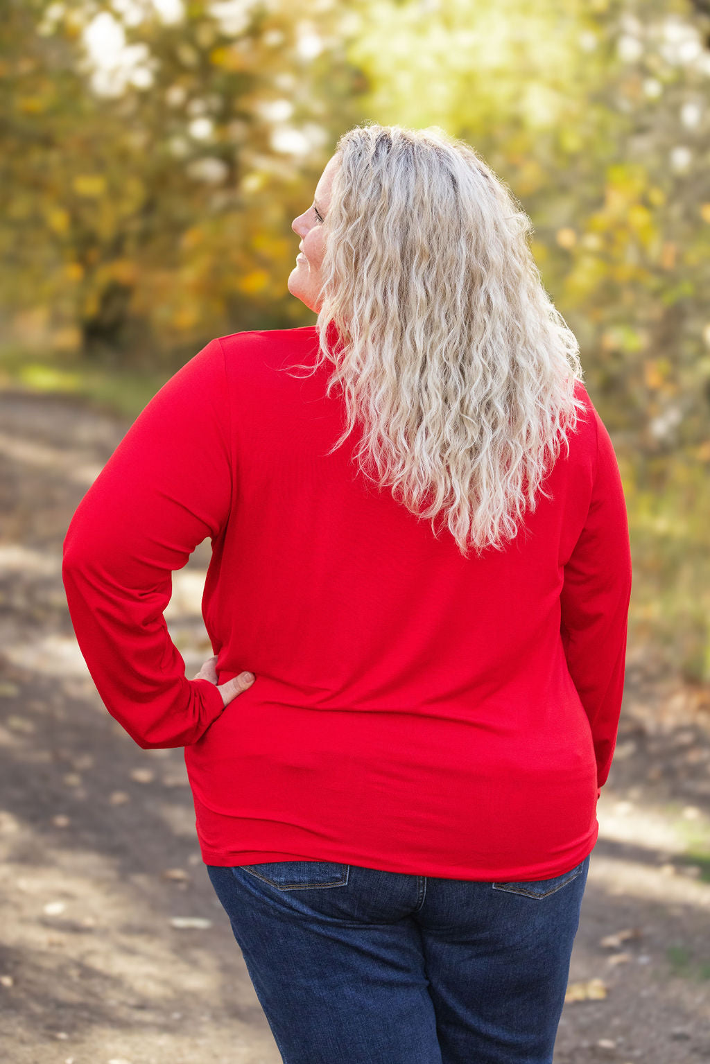 IN STOCK Leah Long Sleeve Top - Red FINAL SALE