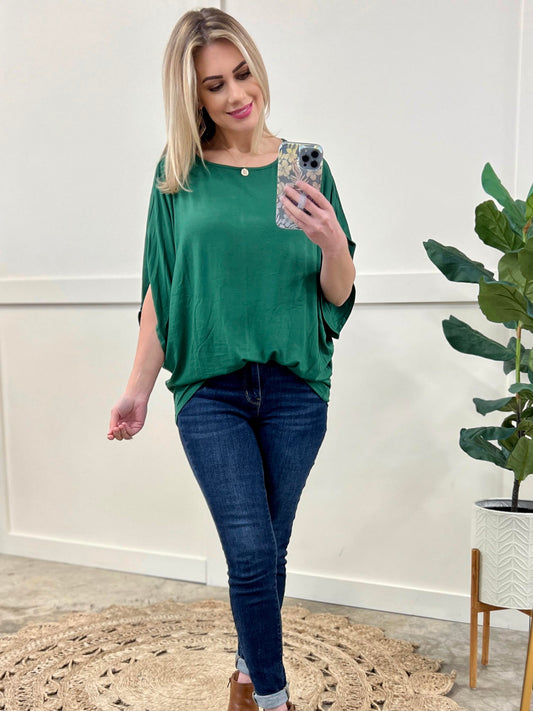 IN STOCK Darcy Dolman Top - Forest Green