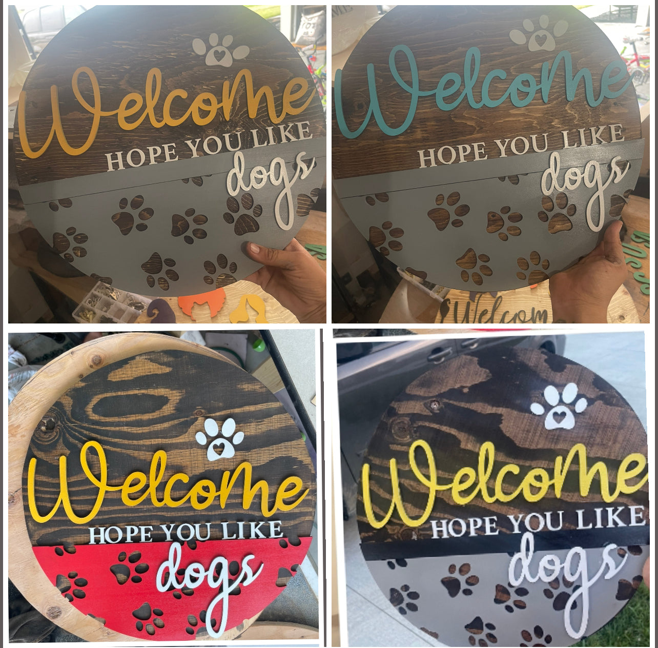 Welcome dogs door sign